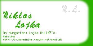 miklos lojka business card